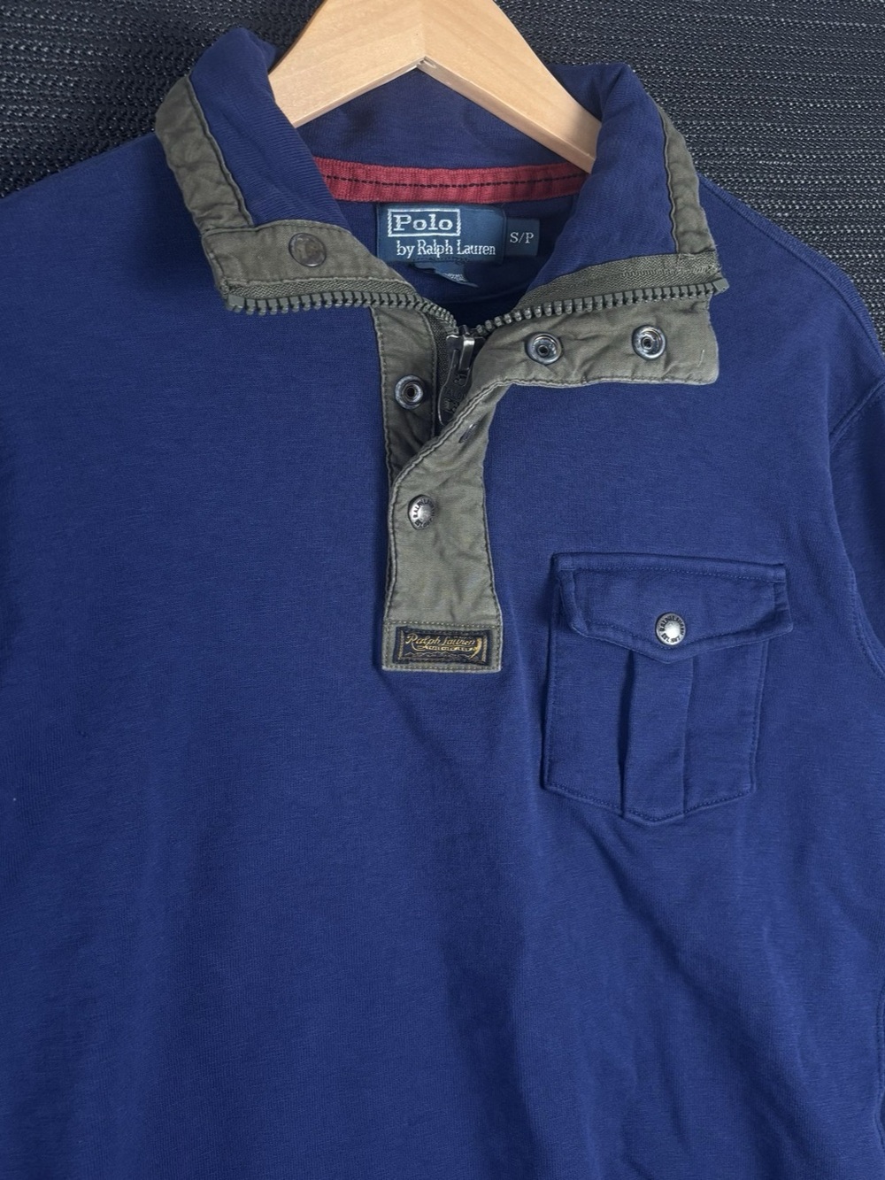 Vintage Polo Ralph Lauren 3/4 zip Pullover Blue Small